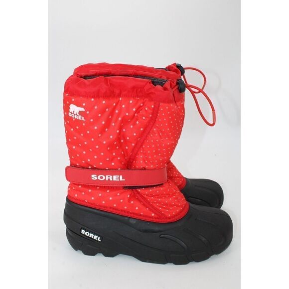 SOREL Kids Flurry™ Print Boots Big Kids size 5 Red with polka dots - Picture 6 of 9
